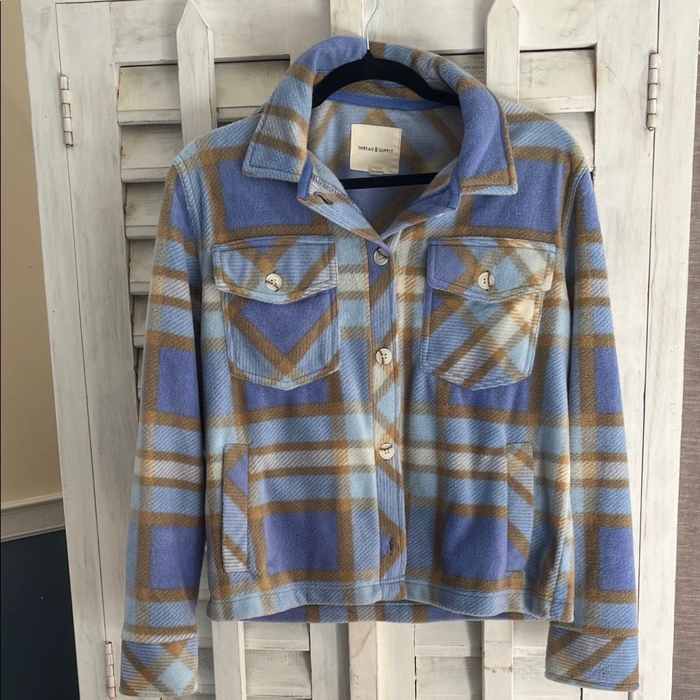 Thread & Supply Plaid Jacket in Blue and Brown
